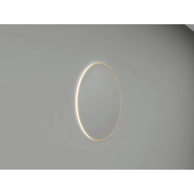 Wiesbaden Novi ronde spiegel LED geborsteld messing Geel