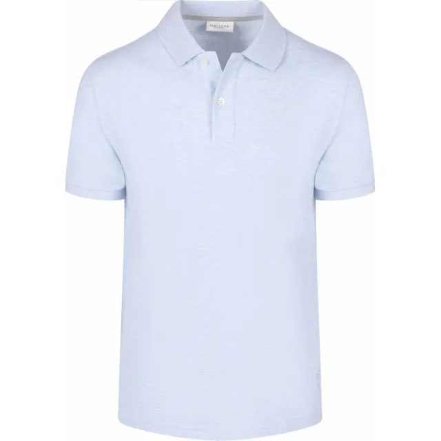 Profuomo Polo Shirt Korte Mouw Profuomo Piqué Poloshirt Melange Lichtblauw L Blauw