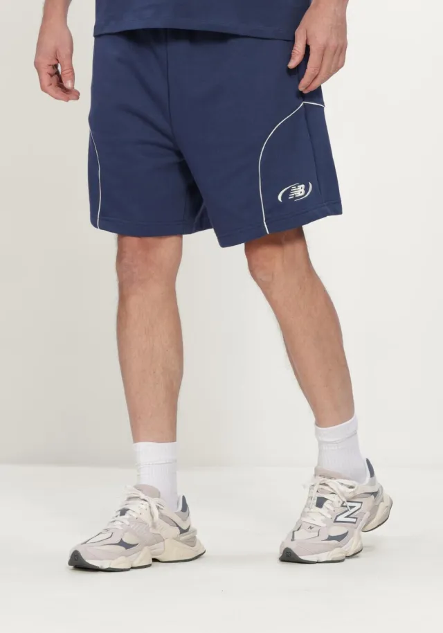 New Balance Heren Broeken Trackside French Terry Short 7 - Donkerblauw
