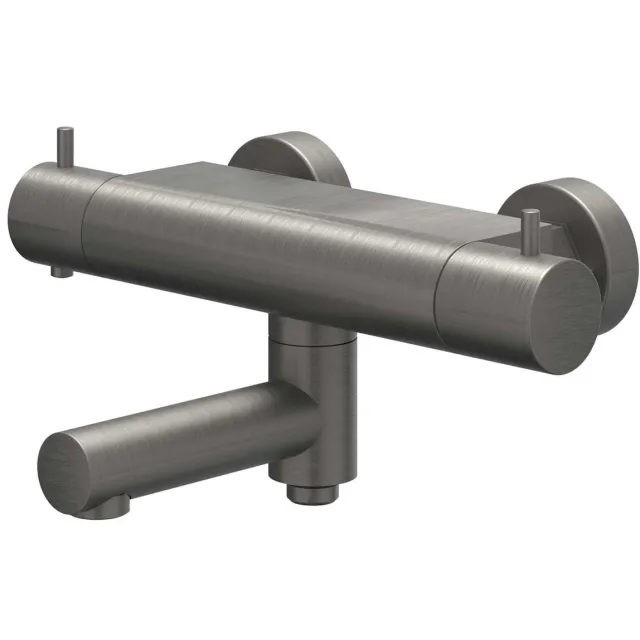 IVY Badthermostaatkraan IVY Bond Opbouw Omstel Met Draaibare Baduitloop Met Omstel Cooltouch Geborsteld Metal Black PVD