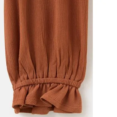 Mango semi-transparante blousetop met ruches bruin, foto 8