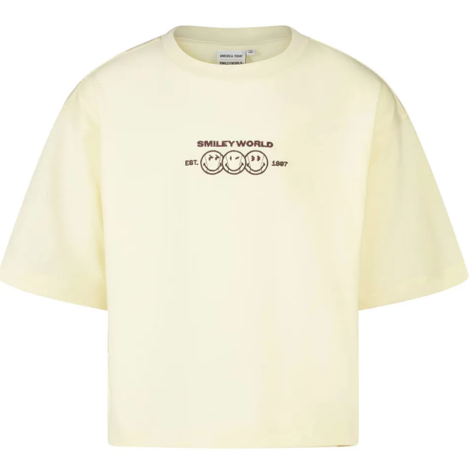 America Today t-shirt met backprint lichtgeel, foto 2
