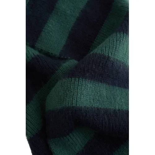 WE Fashion gestreepte sjaal donkerblauw donkergroen, foto 4