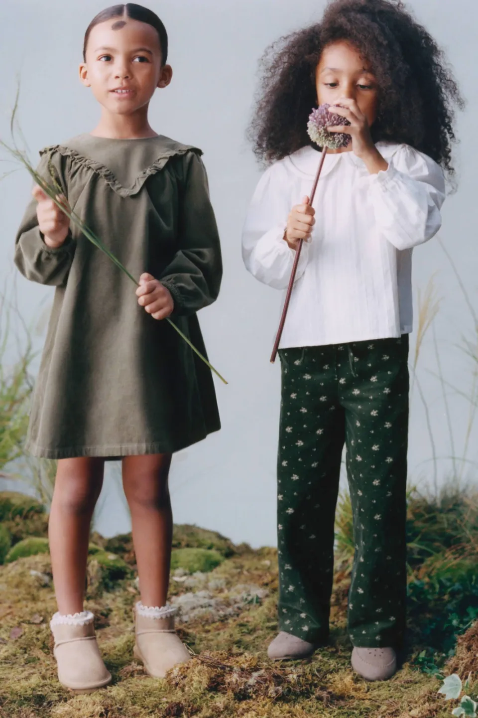 Mango Kids blousetop met borduursels naturel wit