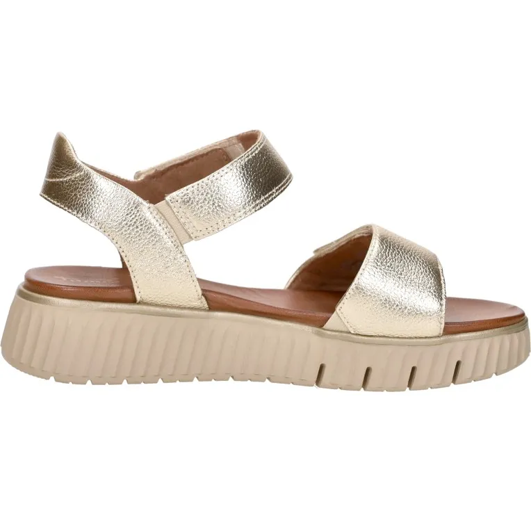 Tamaris Comfort platte sandalen goud Goudkleur