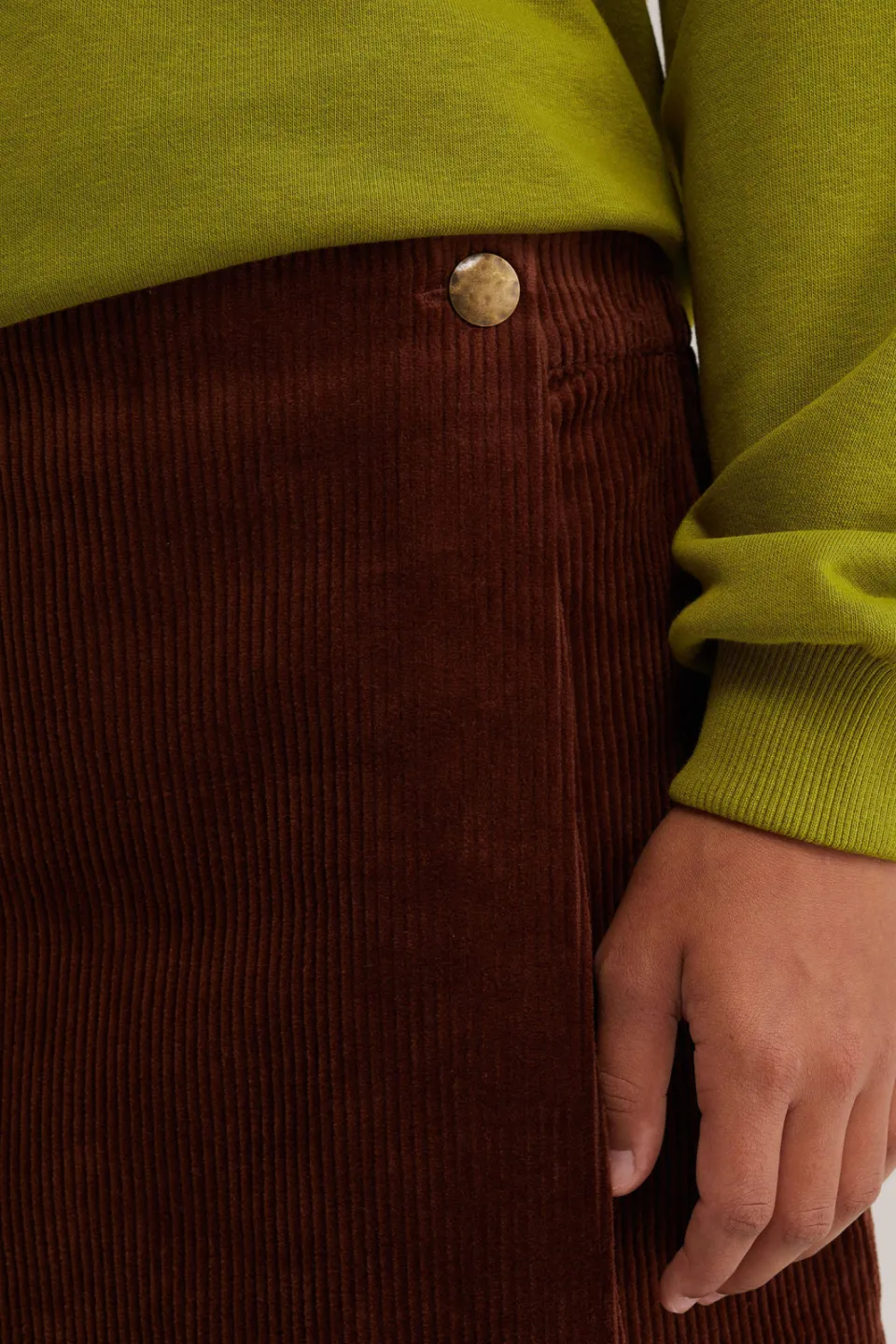 WE Fashion corduroy korte rok cognac, foto 5