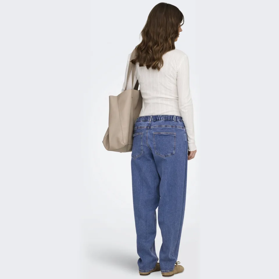Only MATERNITY Olmluma low waist zwangerschaps straight leg jeans medium blue denim, foto 5