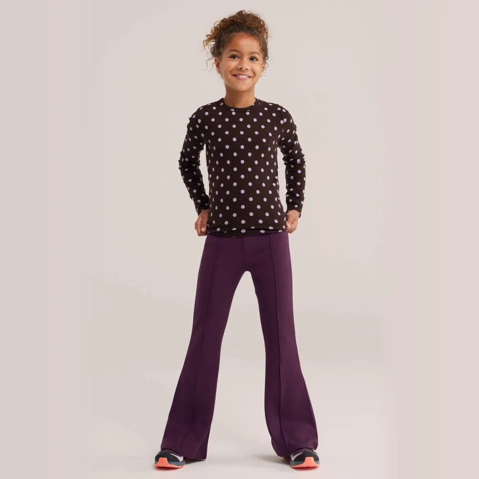 WE Fashion flared broek aubergine