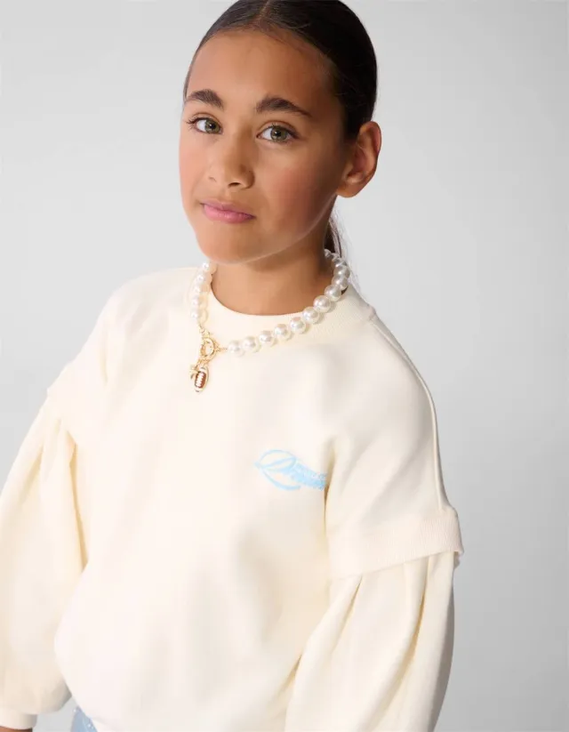 Shoeby sweater met tekst - ecru
