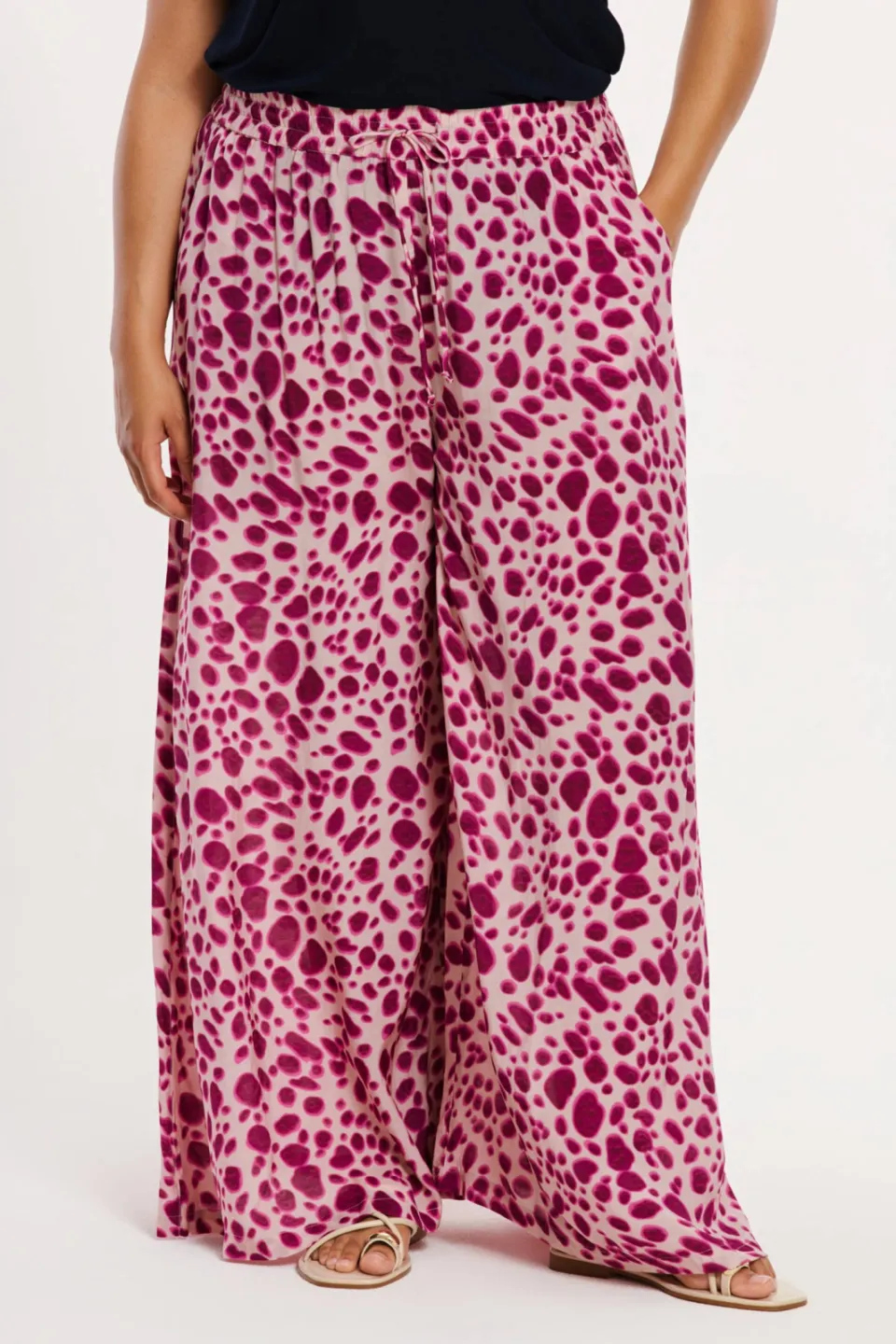 Yoek Pebbles wide leg broek roze, foto 3
