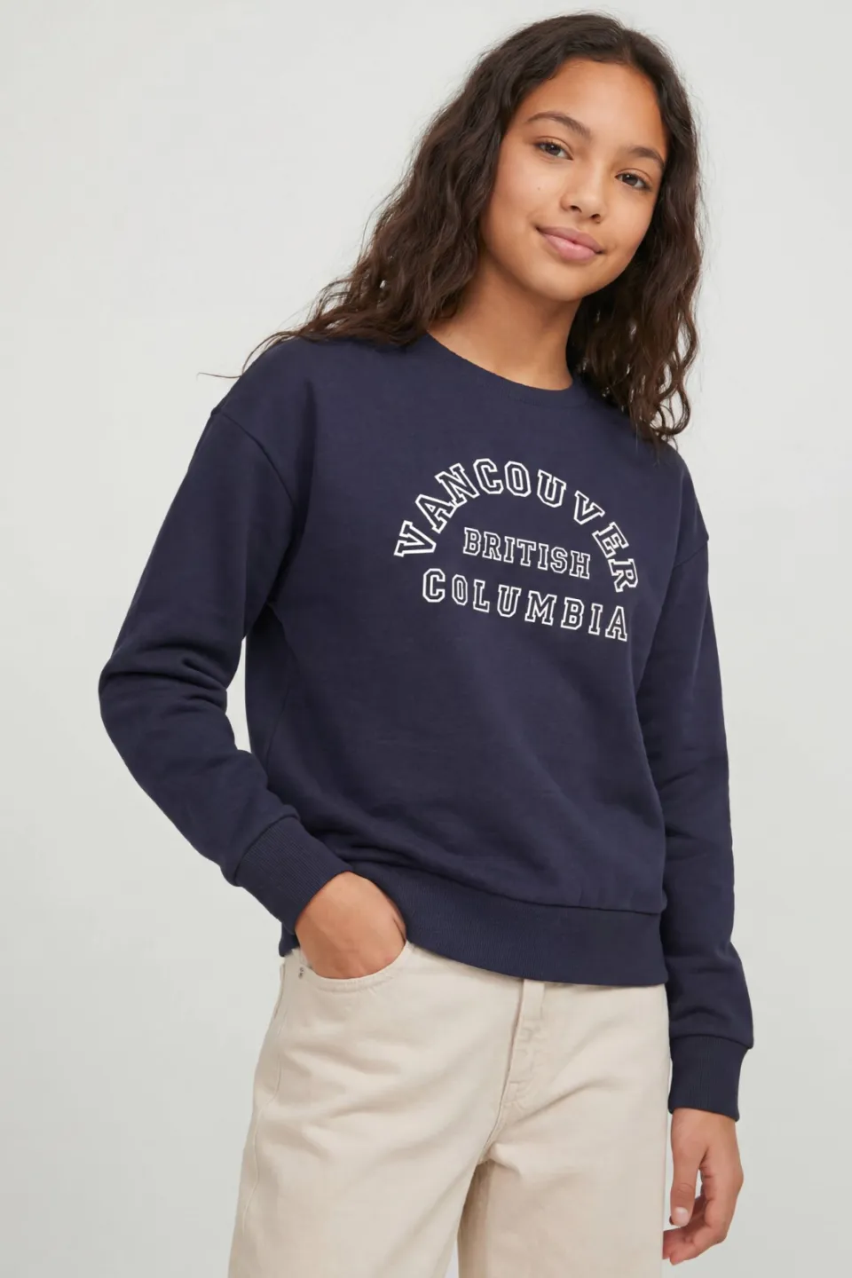 JJXX GIRL sweater met tekst - donkerblauw, foto 4