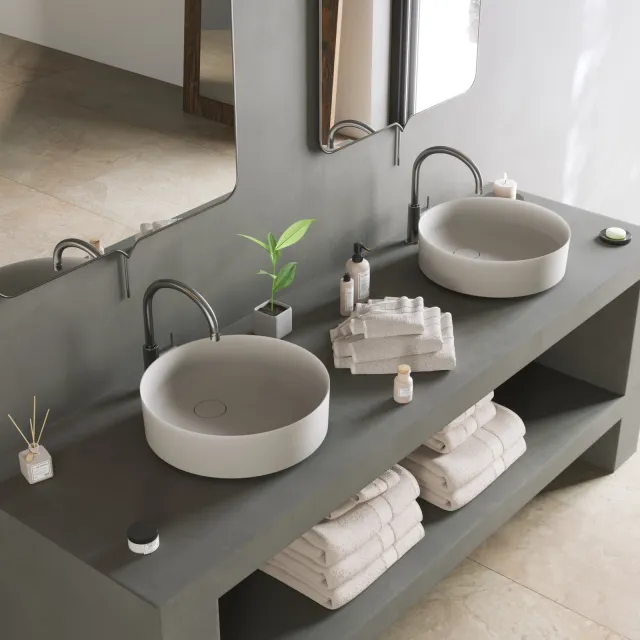 Ideavit Opbouw Waskom Ideavit Solidfloat 40x40x12 cm Solid Surface Mat Wit Mat wit -