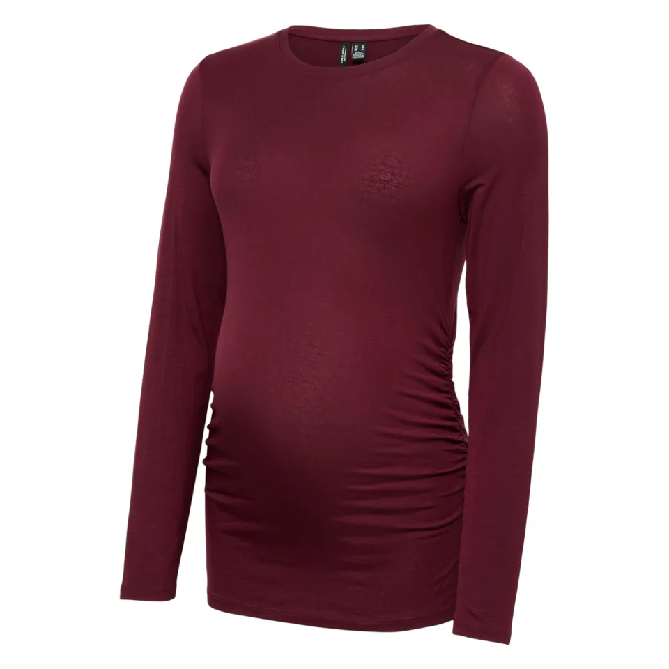 Vero Moda Maternity zwangerschaps longsleeve donkerrood, foto 2