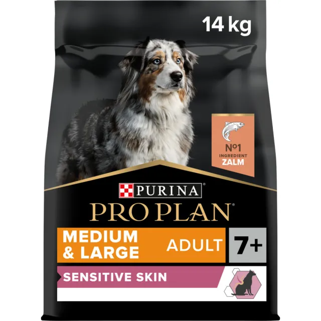 Pro Plan Sensitive Skin Adult 7+ medium & large hondenvoer zalm, foto 2