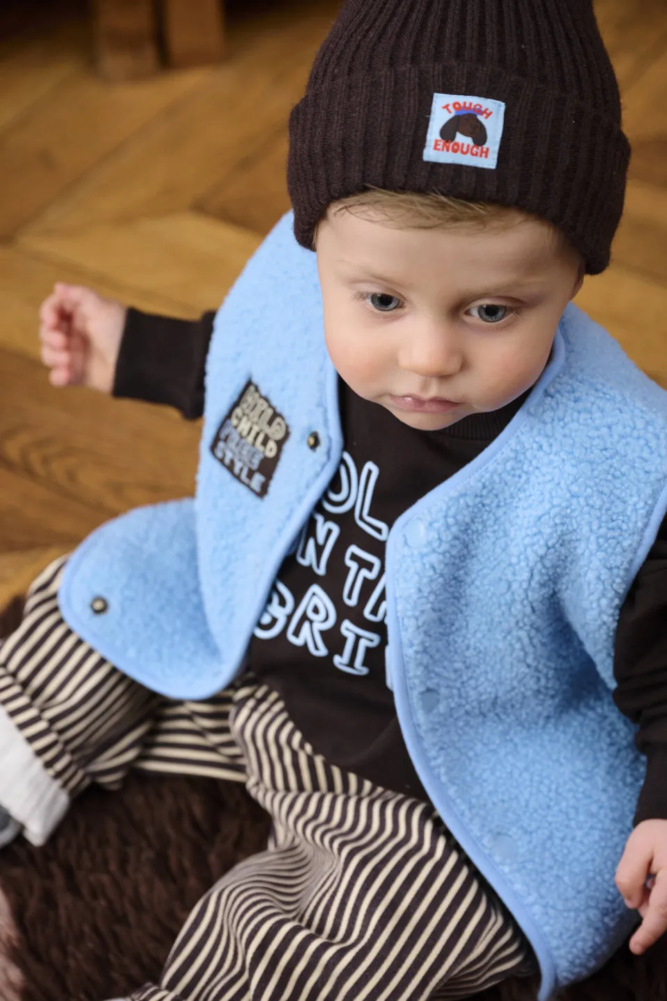 Z8 mini teddy gilet Diede lichtblauw