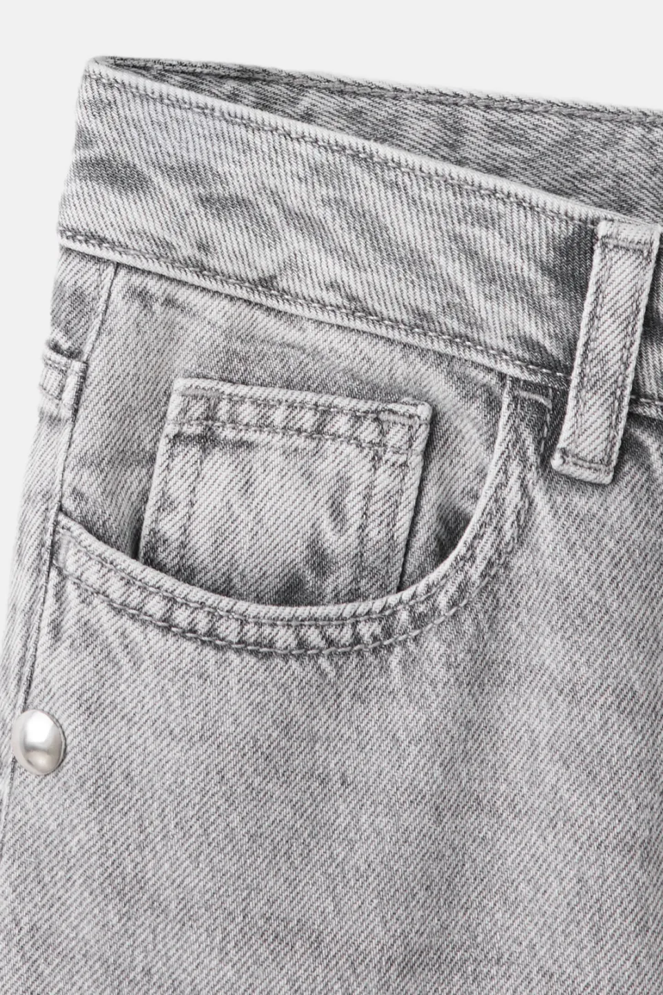 Mango TEEN wide leg jeans met studs - changeant grijs, foto 8