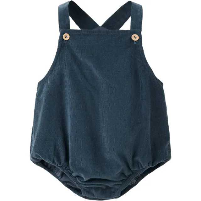 Mango Kids romper met corduroy details - marineblauw