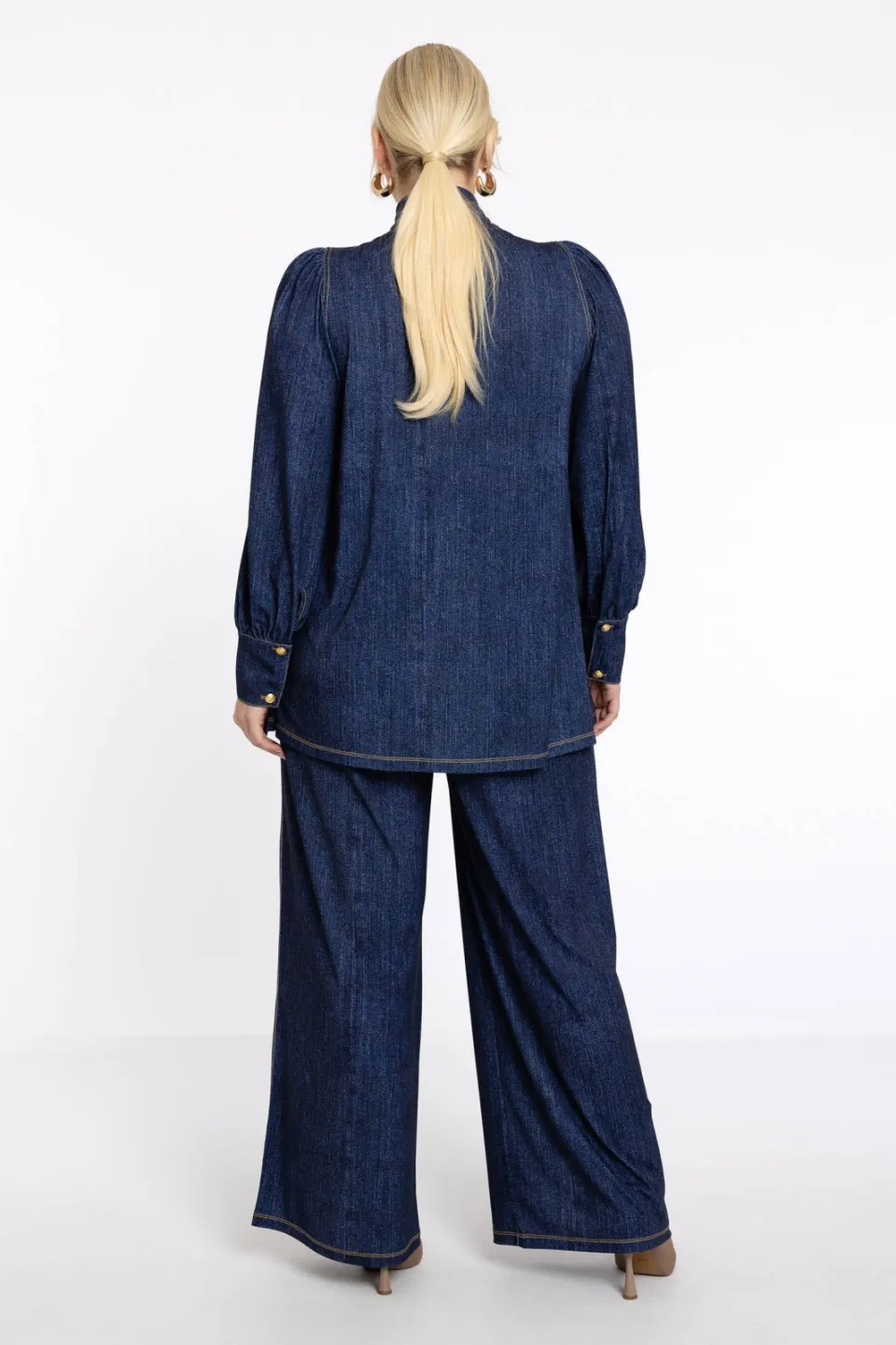 Yoek Marlene high waist broek denim blauw, foto 3