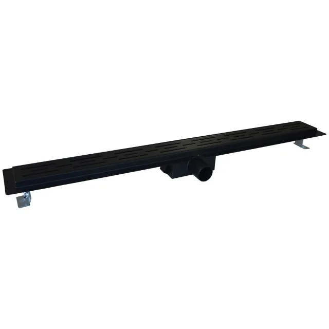 Boss & Wessing BWS Douchegoot Flens Met Uitneembaar Sifon 90x7x6.7cm RVS Mat Zwart