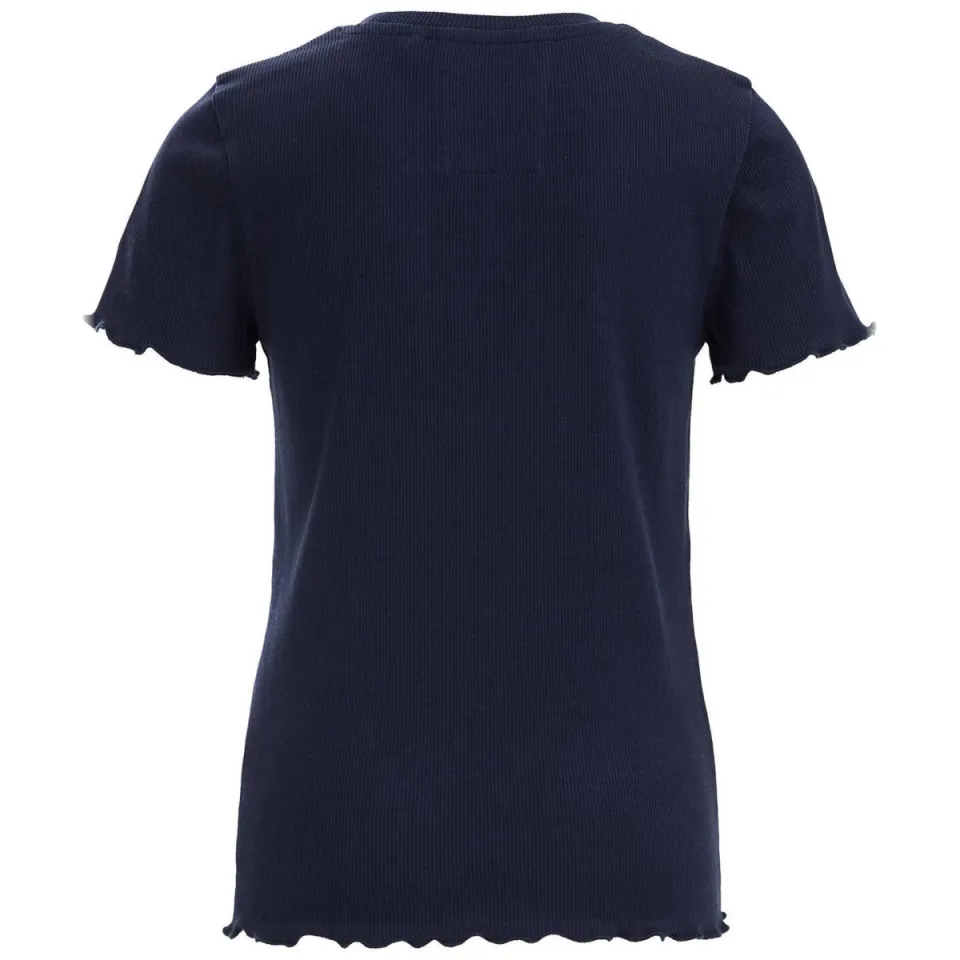 WE Fashion t-shirt met ruches donkerblauw, foto 4