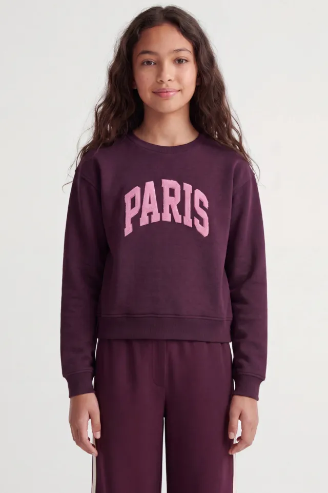 JJXX GIRL sweater met tekst - donkerrood