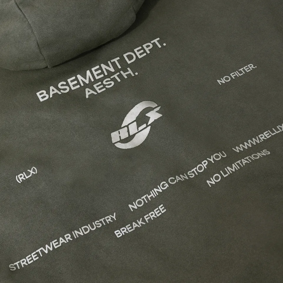 Rellix rechtvallende hoodie met backprint - donkergroen, foto 6