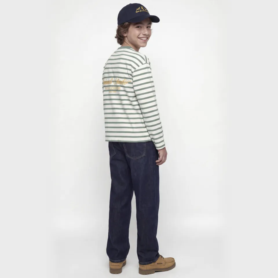 Jack & Jones oversized gestreepte longsleeve groen, foto 8