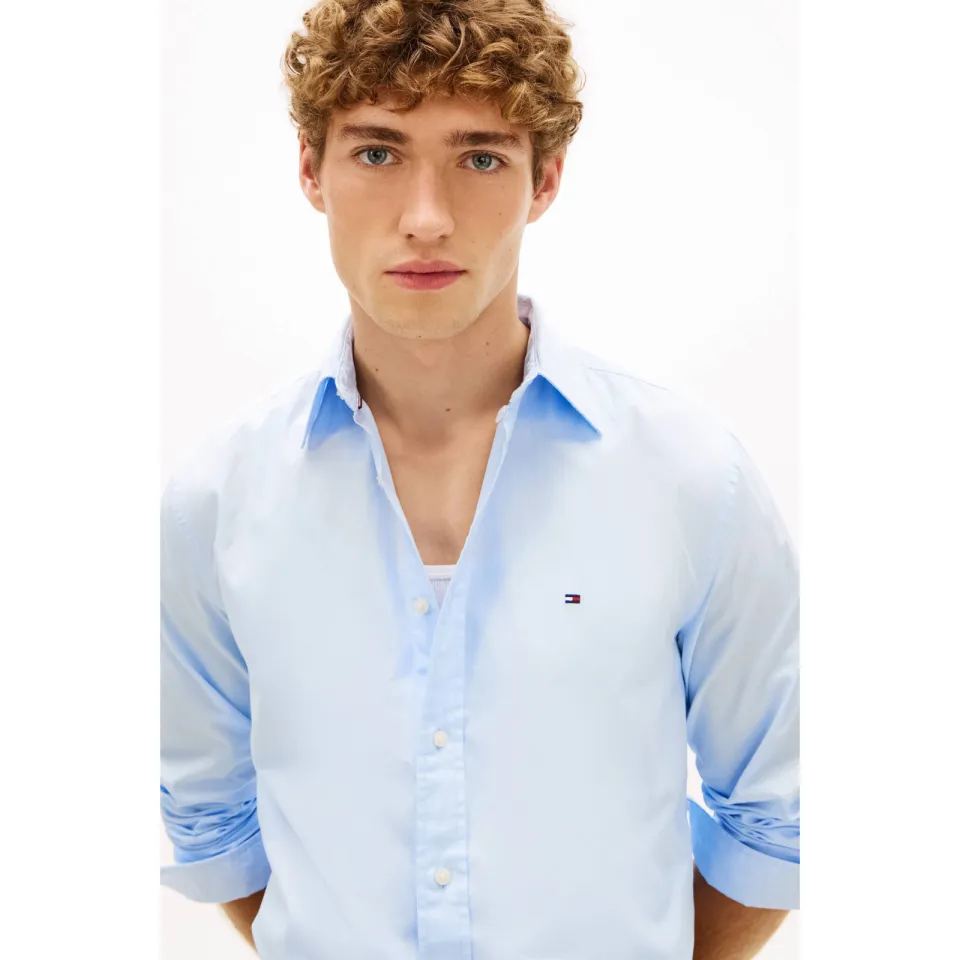 Tommy Hilfiger regular overhemd CORE FLEX POPLIN lichtblauw blauw, foto 6
