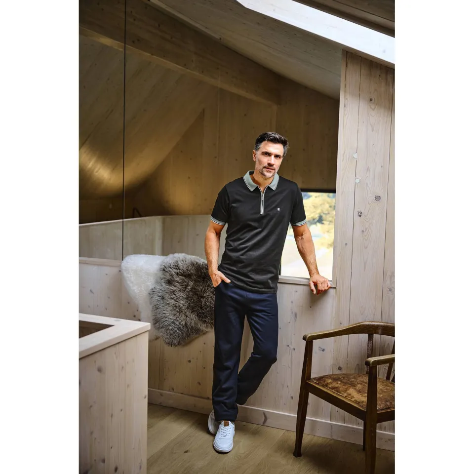 Babista regular fit polo Plus Size - zwart, foto 4
