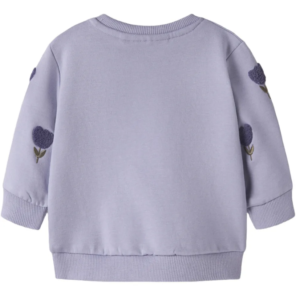 NAME IT BABY gebloemde sweater met borduursels - lila, foto 2