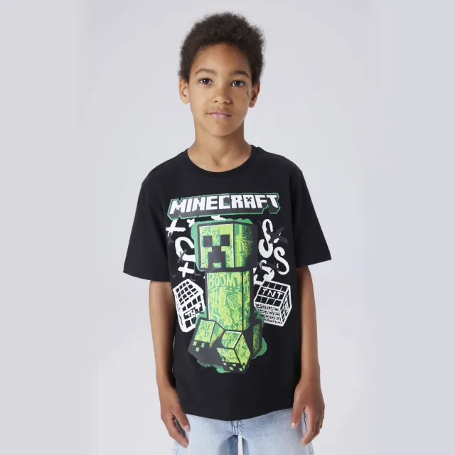 NAME IT Minecraft T-shirt zwart