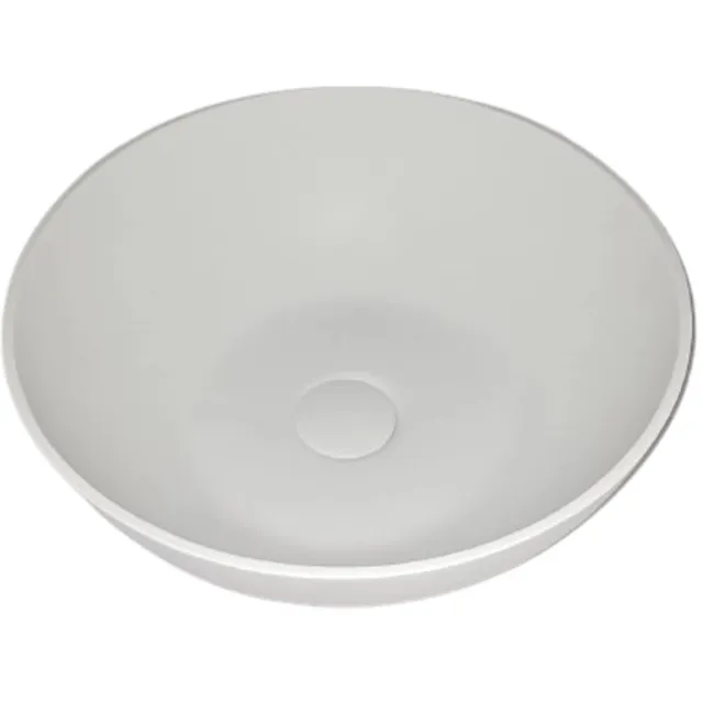 Sanimex Sardonyx opbouwwastafel solid surface rond wit