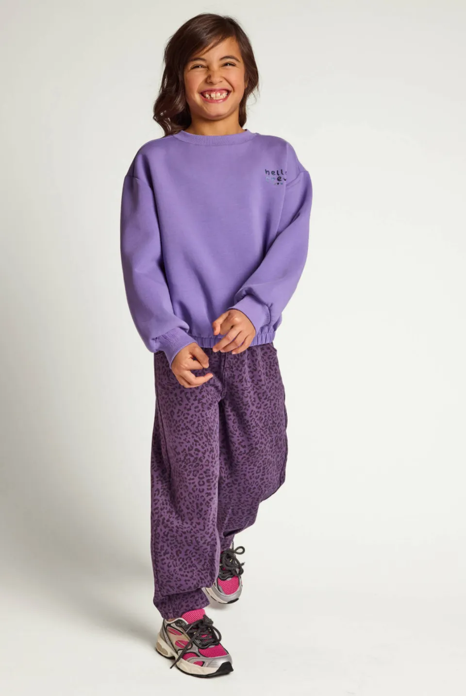 LOOXS little boxy sweater met backprint - paars, foto 6
