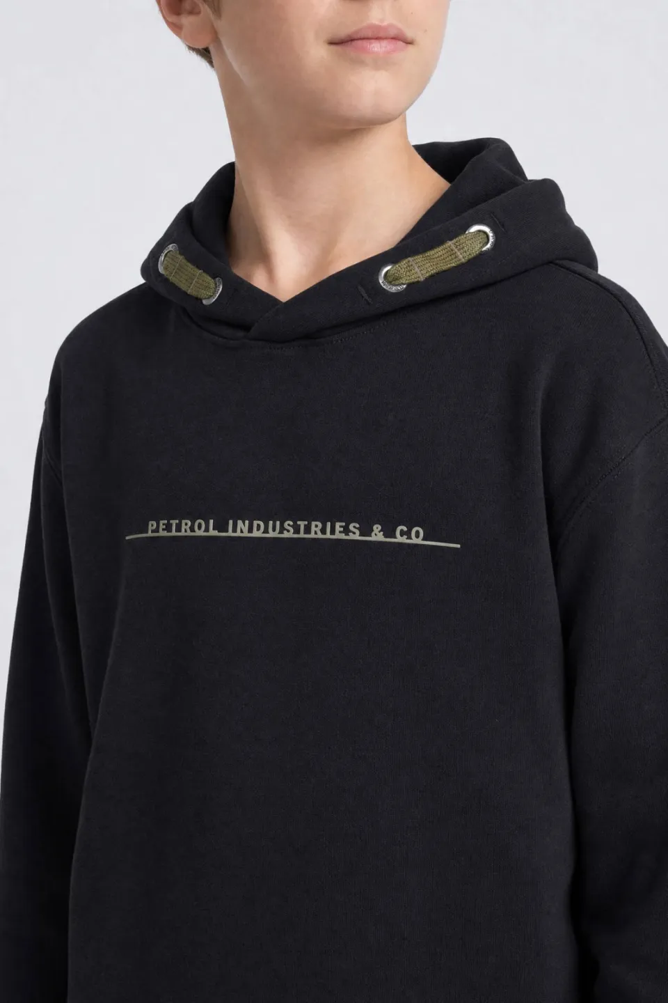 Petrol Industries rechtvallende hoodie met print - zwart, foto 2