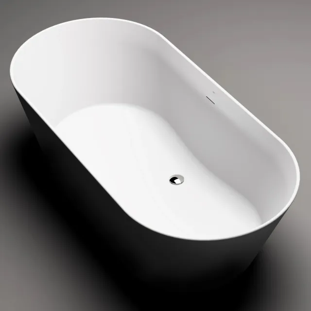 Clou Solium vrijstaand ligbad mat wit met chrome plug