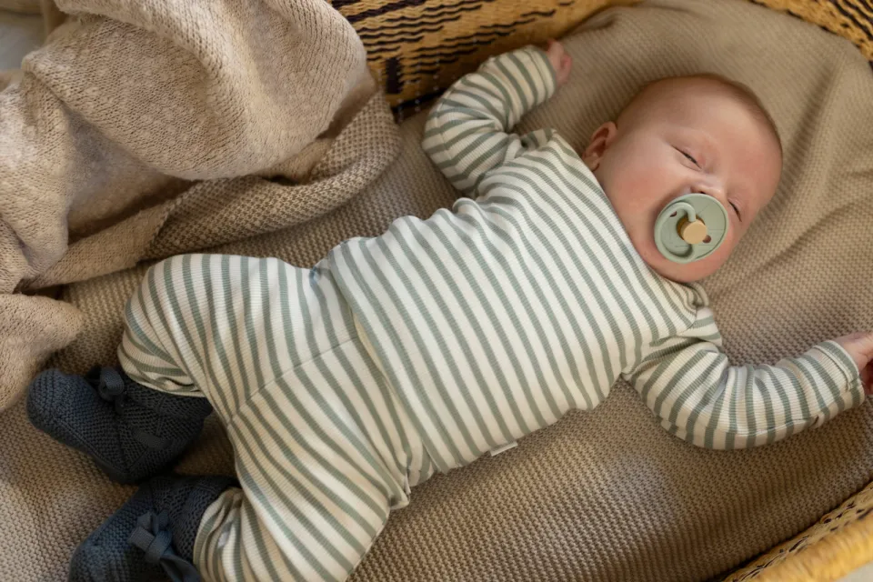 Noppies baby gestreepte babybroek groen ecru, foto 6