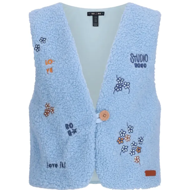 Nono teddy gilet met print - lichtblauw, foto 2