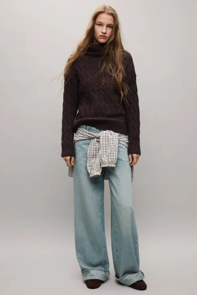 Mango TEEN wide leg jeans - changeant blauw