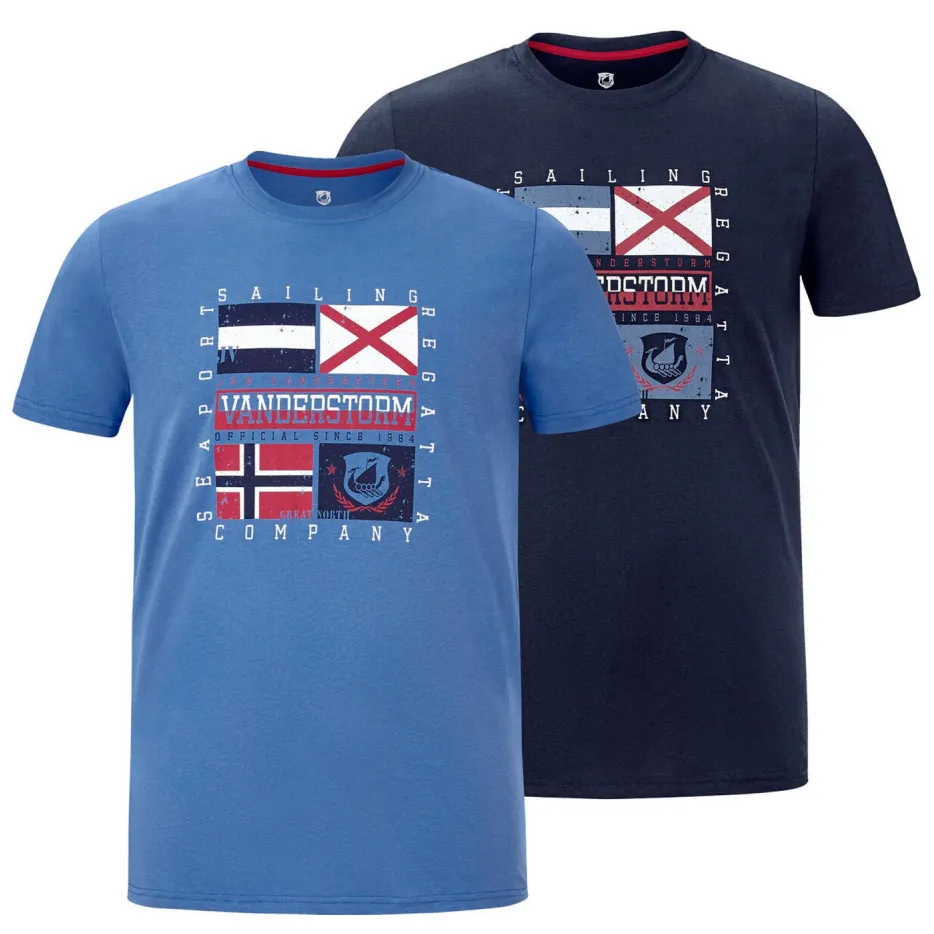 Jan Vanderstorm Comfort Fit t-shirt donkerblauw donkerblauw/blauw, foto 3