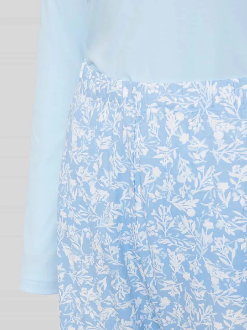 Mey Pyjama met geribde ronde hals blauw, foto 3