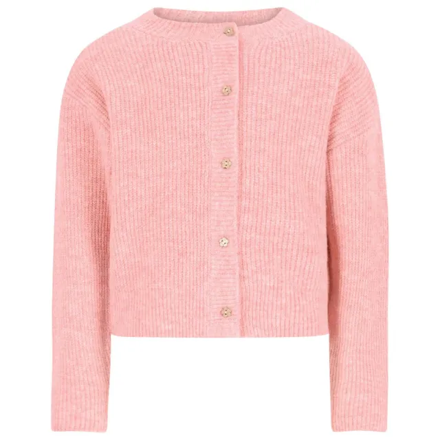 Like Flo rechtvallend gebreid vest - roze