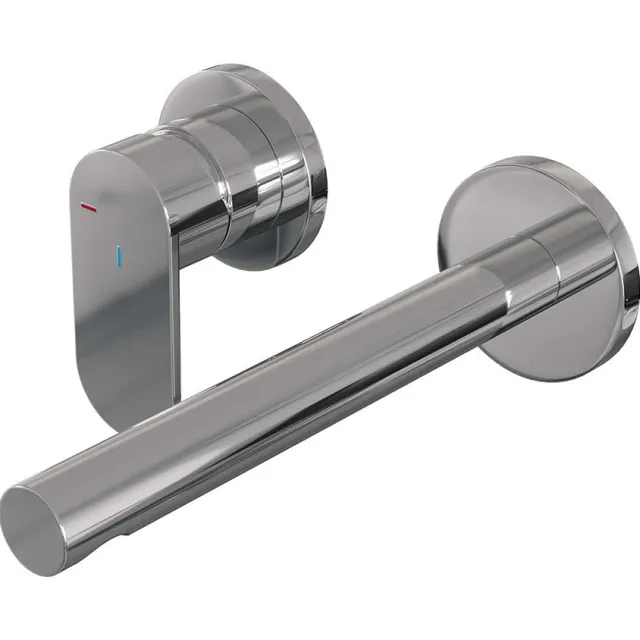 Brauer Inbouw Wastafelmengkraan Brauer Chrome Edition Coldstart Rechte Uitloop Platte Hendel Links Chroom Met Rozetten