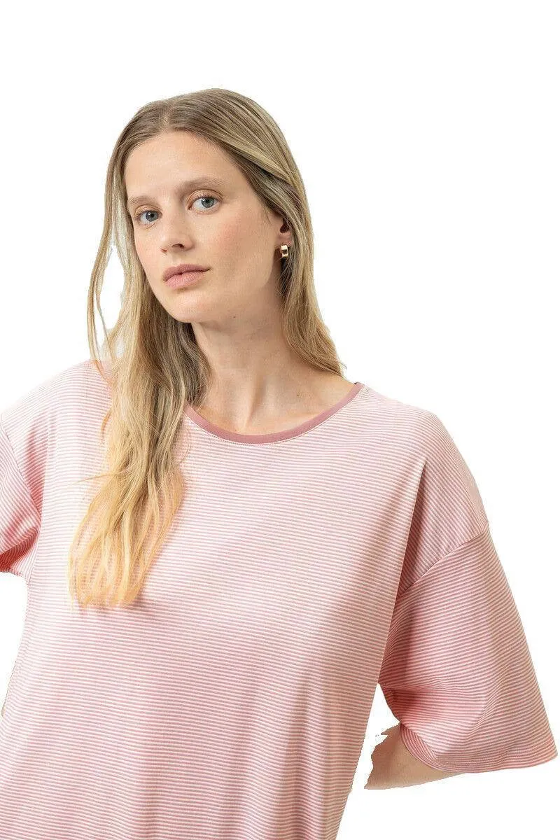 Mey Simple Stripes nachthemd lichtroze, foto 4
