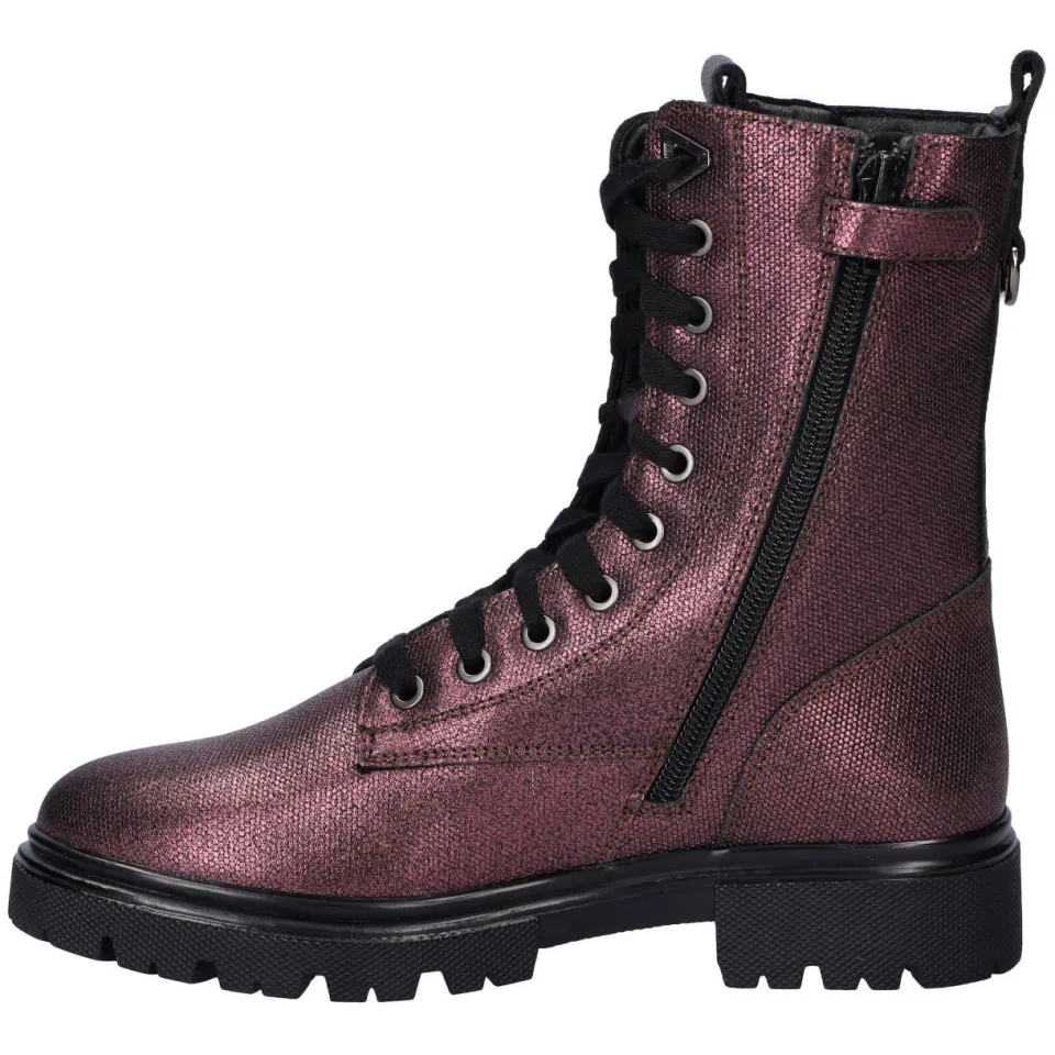Nelson Kids leren enkelboots met profielzool - aubergine metallic, foto 6