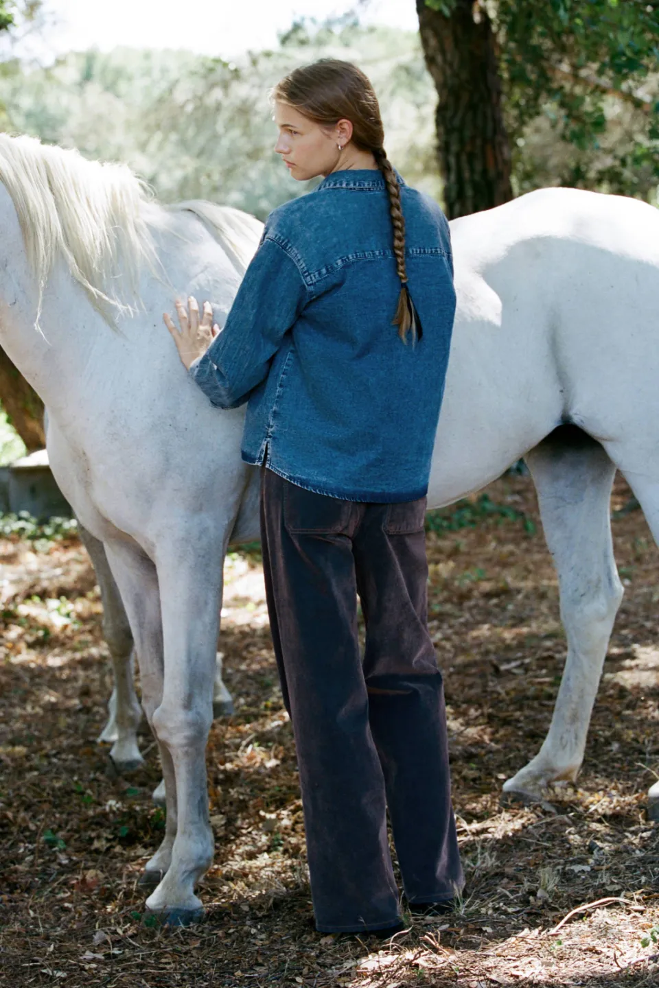 Mango denim blouse met plooien medium blue denim, foto 6