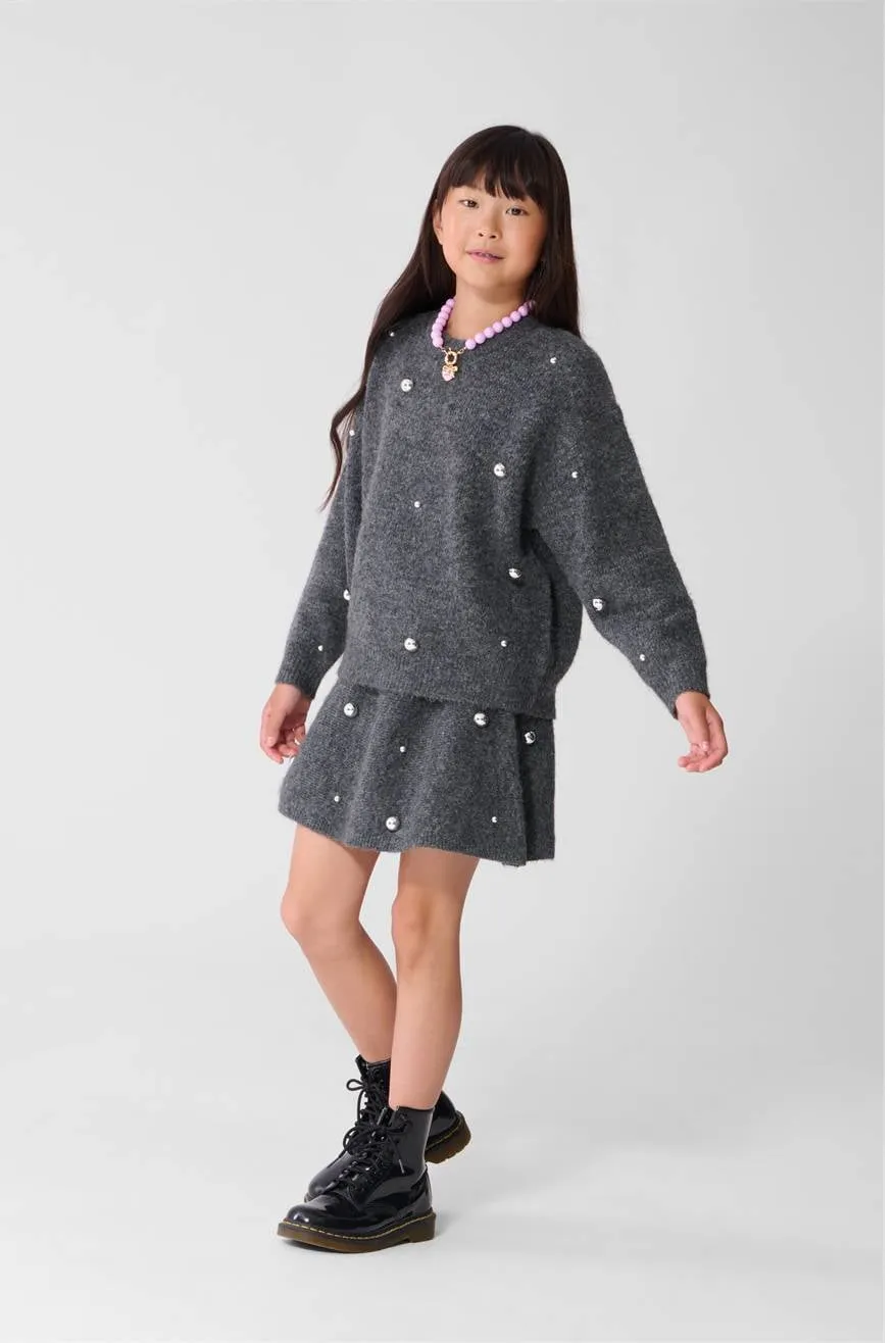 Shoeby gebreide trui met studs en wol - grijs, foto 4