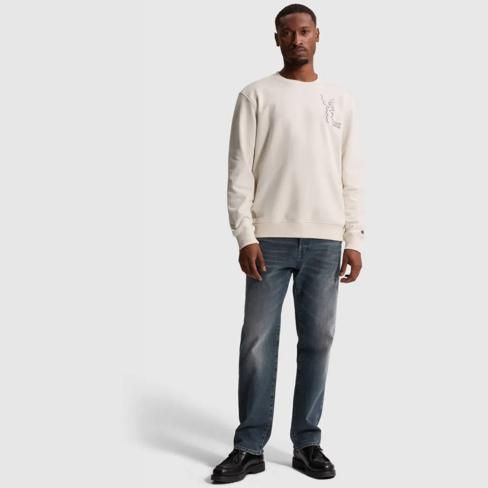 Cast Iron relaxed fit sweater met backprint - ecru, foto 6