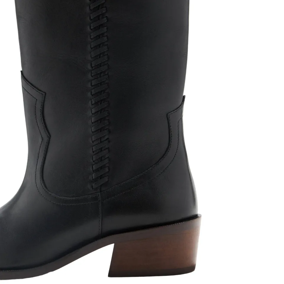 Mango TEEN western leren laarzen - zwart, foto 6