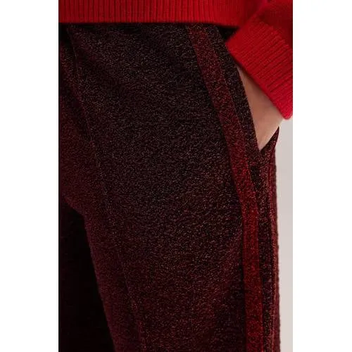 WE Fashion loose fit casual broek met glitters - donkerrood, foto 4