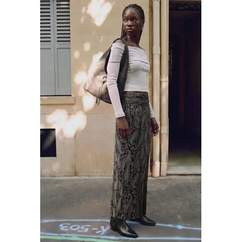 Mango maxi rok met paisleyprint zwart, foto 3